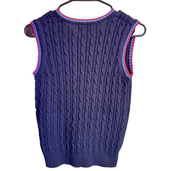 THE CHILDREN’S PLACE NAVY BLUE CABLE-KNIT SWEATER VEST BOYS SIZE 7/8 - Picture 2 of 4